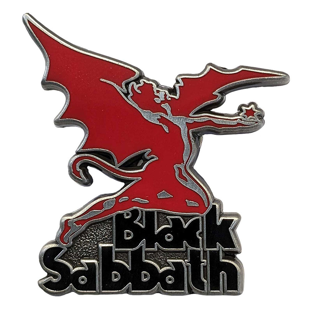 Black Sabbath Rock Band Embroidered Iron-On Patch - Red Text - 4.5 X 1.5 Inches
