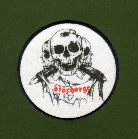 Discharge - 3 Skull Round Patch
