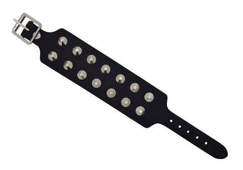 Various Punk - Leather 2 Row conical Wristband