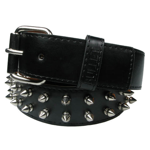 Various Punk - 2 Spike Studs 38mm Faux Leather Belt
