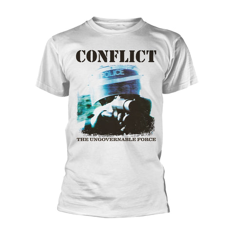 THE UNGOVERNABLE FORCE (WHITE) - Mens Tshirts (CONFLICT)
