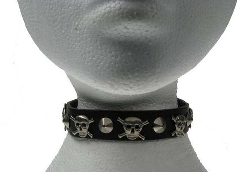 Various Punk - Conical/Skull Leather Choker