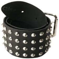 Various Punk - Black Leather 4 Row Conical 51mm Belt