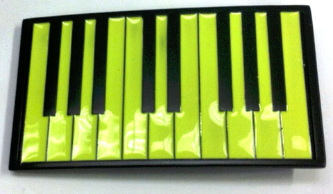 Punk Buckle Green And Black Piano Keyboard Belt Buckle