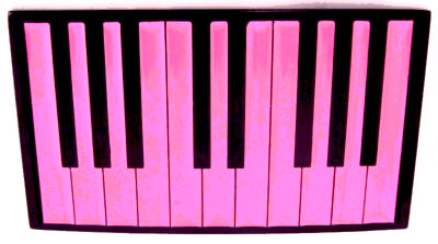 Punk Buckle 24 Pink And Black Piano Keyboard Belt Buckle