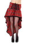 Various Punk Tiger Of London Trailing Back Red Tartan Skirt Dresse