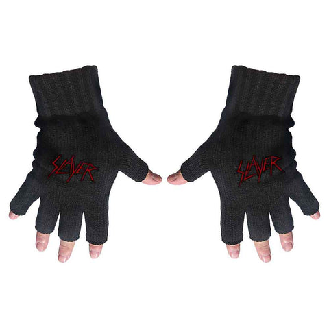 Slayer  - Scratched Logo fingerless wool gloves