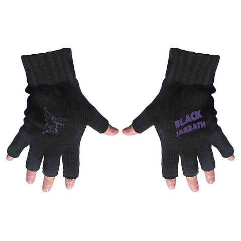 Black Sabbath  - Logo & Demon fingerless wool gloves