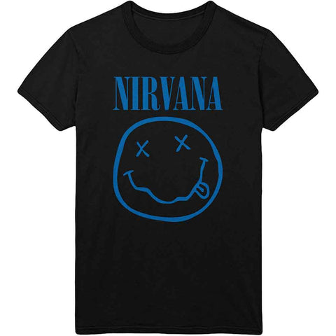 Nirvana - Blue Smiley Black Men's T-shirt (Copy)