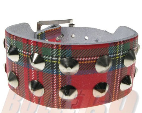 Various Punk - 2 Row Conical Tartan Wristband