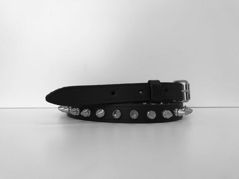 Various Punk - 1 Row Row Black Leather Belt