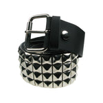 Various Punk - 4 Row Pyramid Black Leather Belt