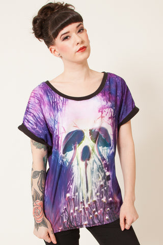 Various Brands Cold Heart Mistic Mushrooms Womens Top
