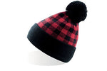 Various Clothing Black/Red Chequered Beanie   Headwear