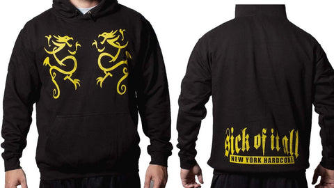 Sick Of It All Pullover Yellow Dragon New York Hardcore Mens Hoodie