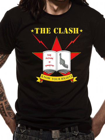 Clash Know Your Right on Black Mens Tshirt