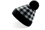 Various Clothing Black/White Chequered Beanie  Headwear