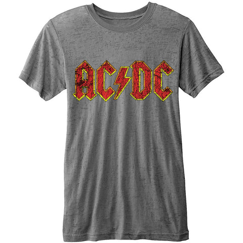 ACDC Logo Classic Burnout Mens Tshirt