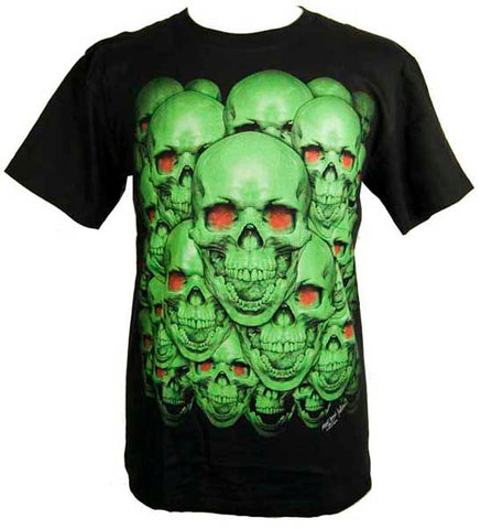 Various Horror Large Skulls Glow T-shirt