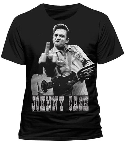 Johnny Cash Finger Salutes Mens Tshirt