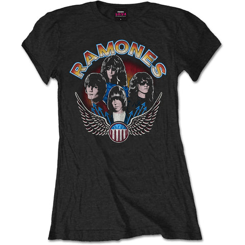Ramones Vintage Wings Ladies Womens Top
