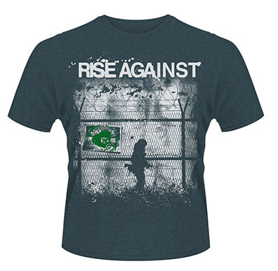 Rise Against Borders on Blue Mens Tshirt