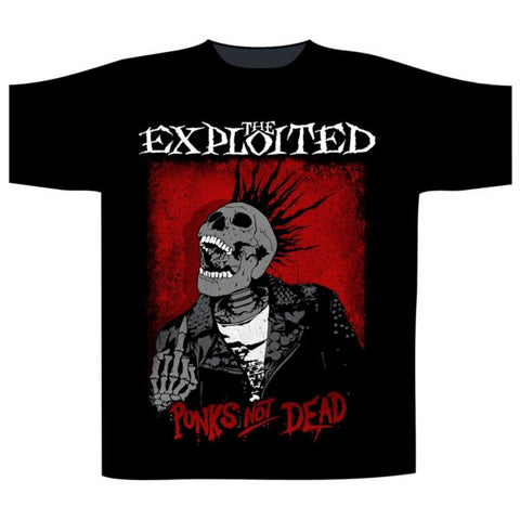 Exploited Skull Splatter Punks Not Dead Mens Tshirt