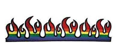 Various Stuff Rainbow Flame Logo Woven Patche