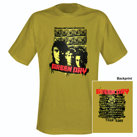 Green Day Poster Tour 2009 Mens Tshirt
