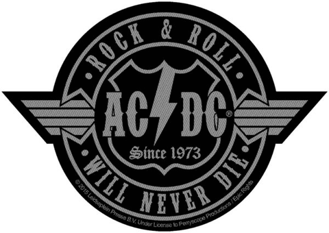 ACDC Rock N Roll will never die Woven Patche
