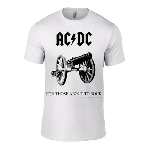 FOR THOSE ABOUT TO ROCK (WHITE) - Mens Tshirts (AC/DC)