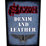 Saxon - Denim & Leather Backpatch
