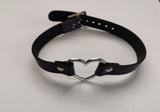 Various Punk - Heart Black Leather Choker