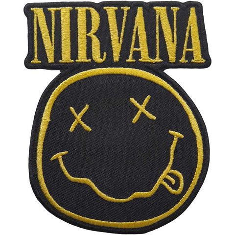 Nirvana - Cut Out Logo & Smiley Woven Patch