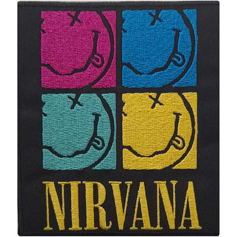 Nirvana - Smiley Squares Woven Patch