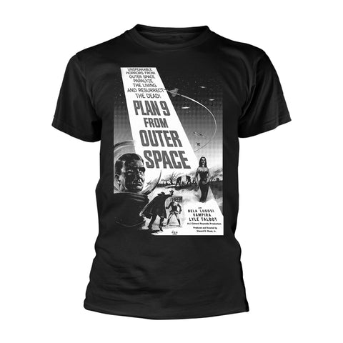 PLAN 9 FROM OUTER SPACE - POSTER (BLACK AND WHITE) - Mens Tshirts (PLAN 9 FROM OUTER SPACE)