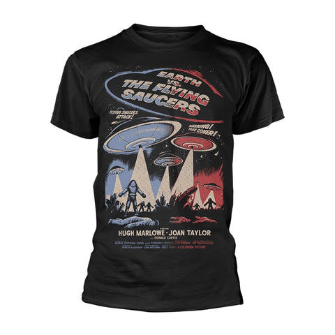 EARTH VS. THE FLYING SAUCERS - POSTER (BLACK) - Mens Tshirts (EARTH VS. THE FLYING SAUCERS)