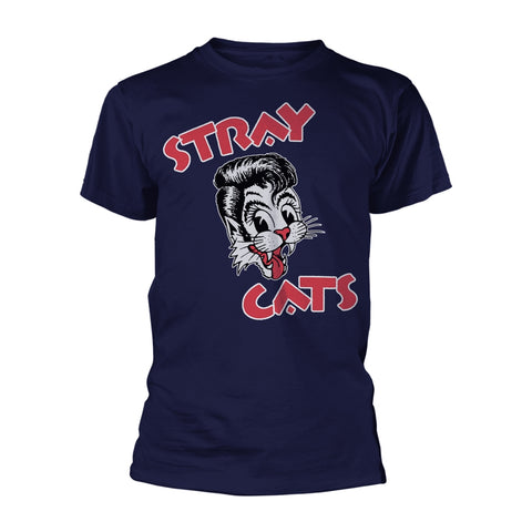 CAT LOGO (NAVY) - Mens Tshirts (STRAY CATS)