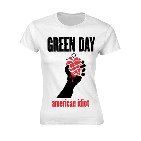 AMERICAN IDIOT HEART (WHITE) - Womens Tops (GREEN DAY)