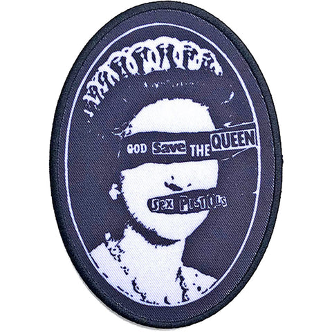 Sex Pistols - Black God Save The Queen Oval Woven Patch