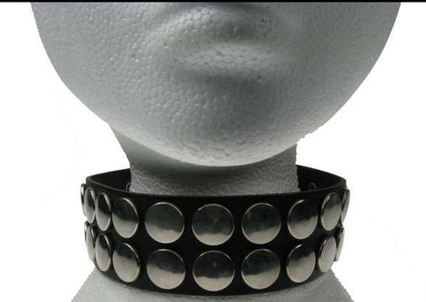 Various Punk - 2 Row Button Leather Choker