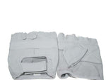 Various Punk - Fingerless White Leather Biker Gloves