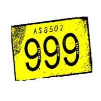 999 Yellow Logo on white Badge
