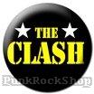 The Clash Yellow Logo on Black Badge