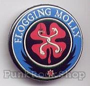 Flogging Molly Shamrock Blue Red Badge