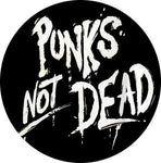 Punks Not Dead White Logo Badge