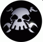 Turbo A.C.s White Skull Badge