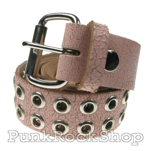 Belt 2 Row Eyelet Cracker Pink Belt