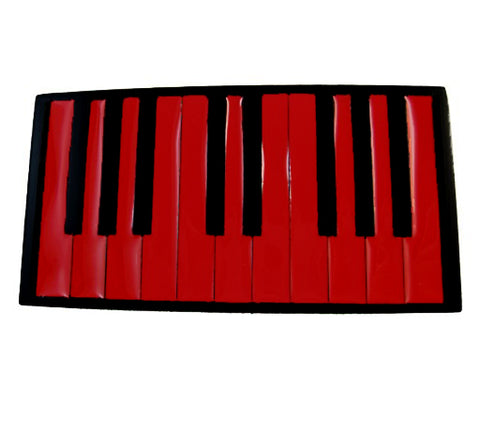 Punk Buckle 28 Red And Black Piano Keyboard Belt Buckle