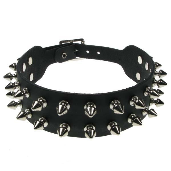 Various Punk Row Tree Spike Leather Choker – Punk Rock Shop